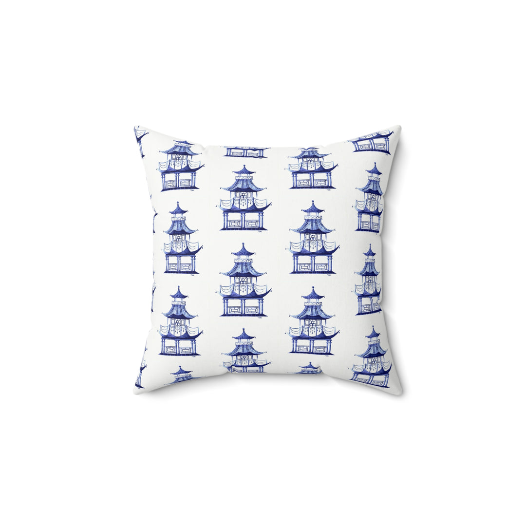 Blue Pagoda Pillow