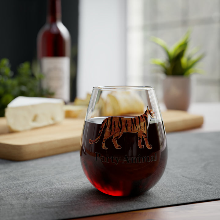 Party Animal Wine Glass