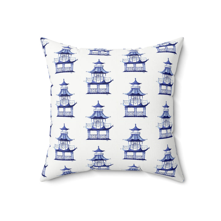 Blue Pagoda Pillow