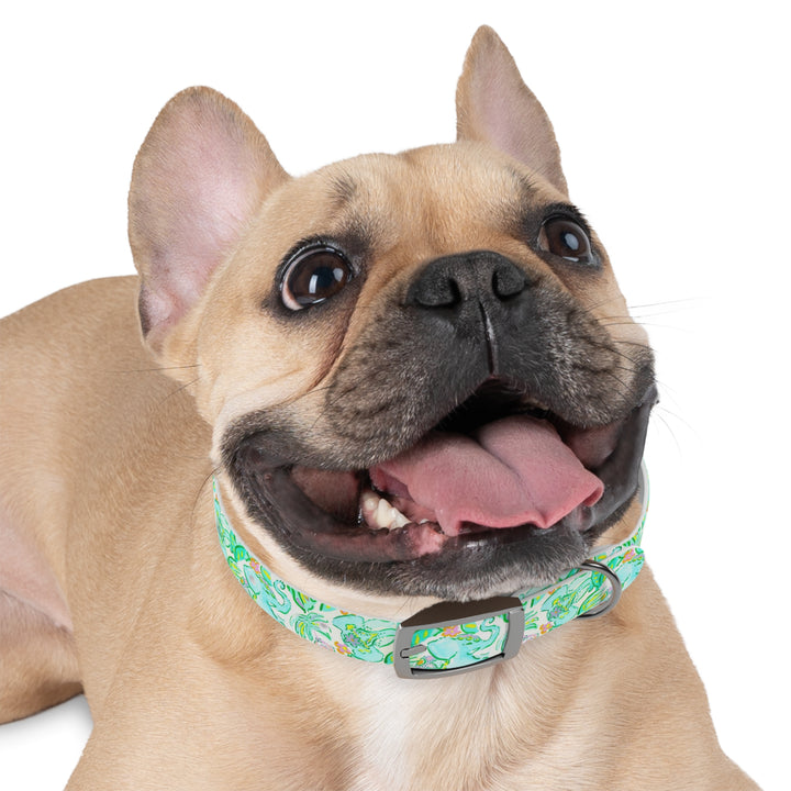 Preppy Green Elephant Dog Collar