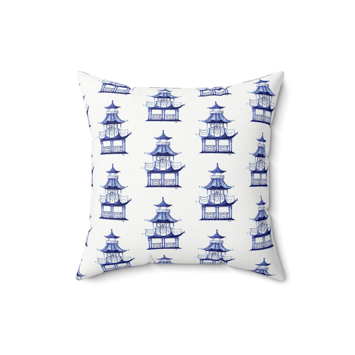 Blue Pagoda Pillow