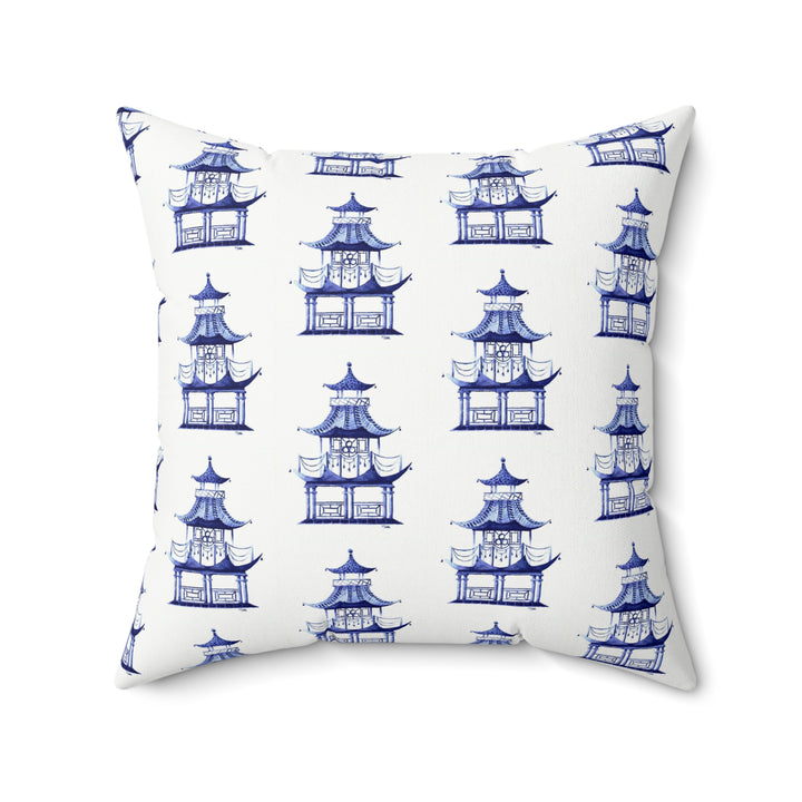 Blue Pagoda Pillow