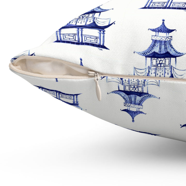 Blue Pagoda Pillow