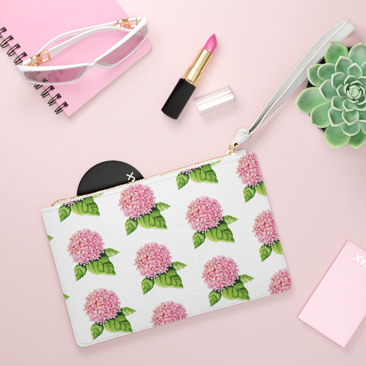 Pink Hydrangea Clutch Bag