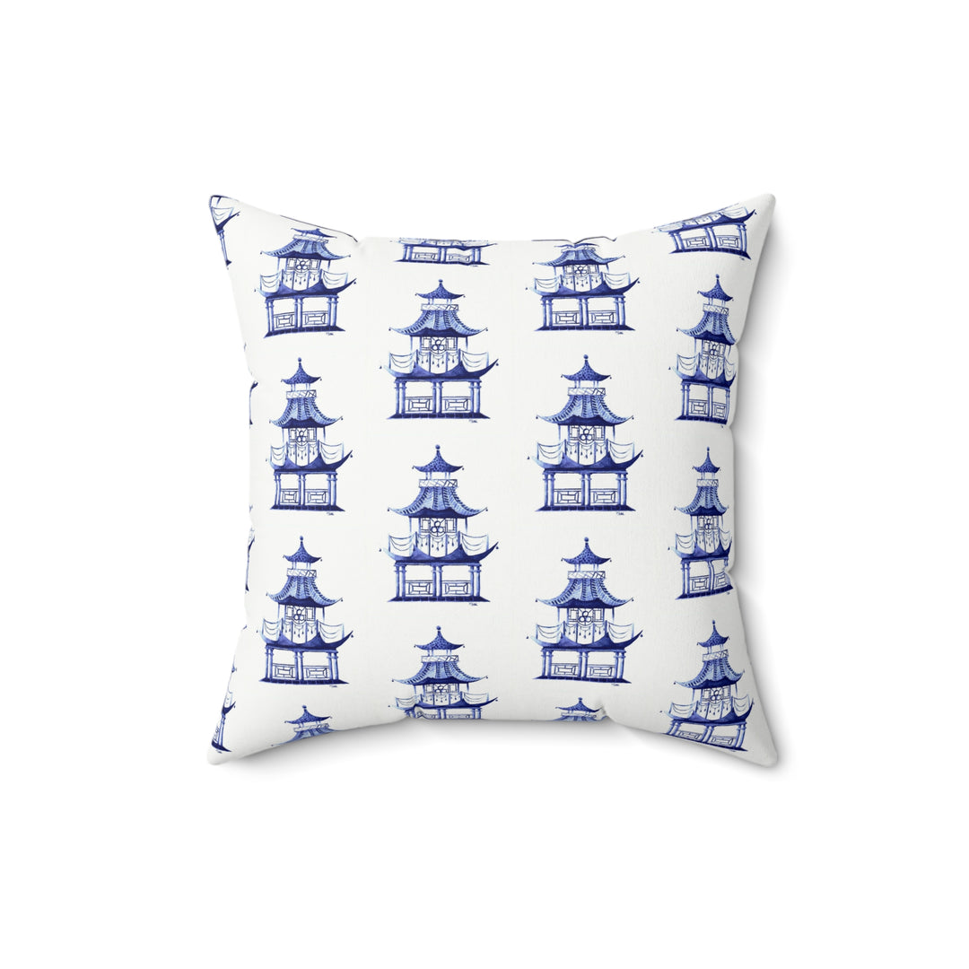 Blue Pagoda Pillow