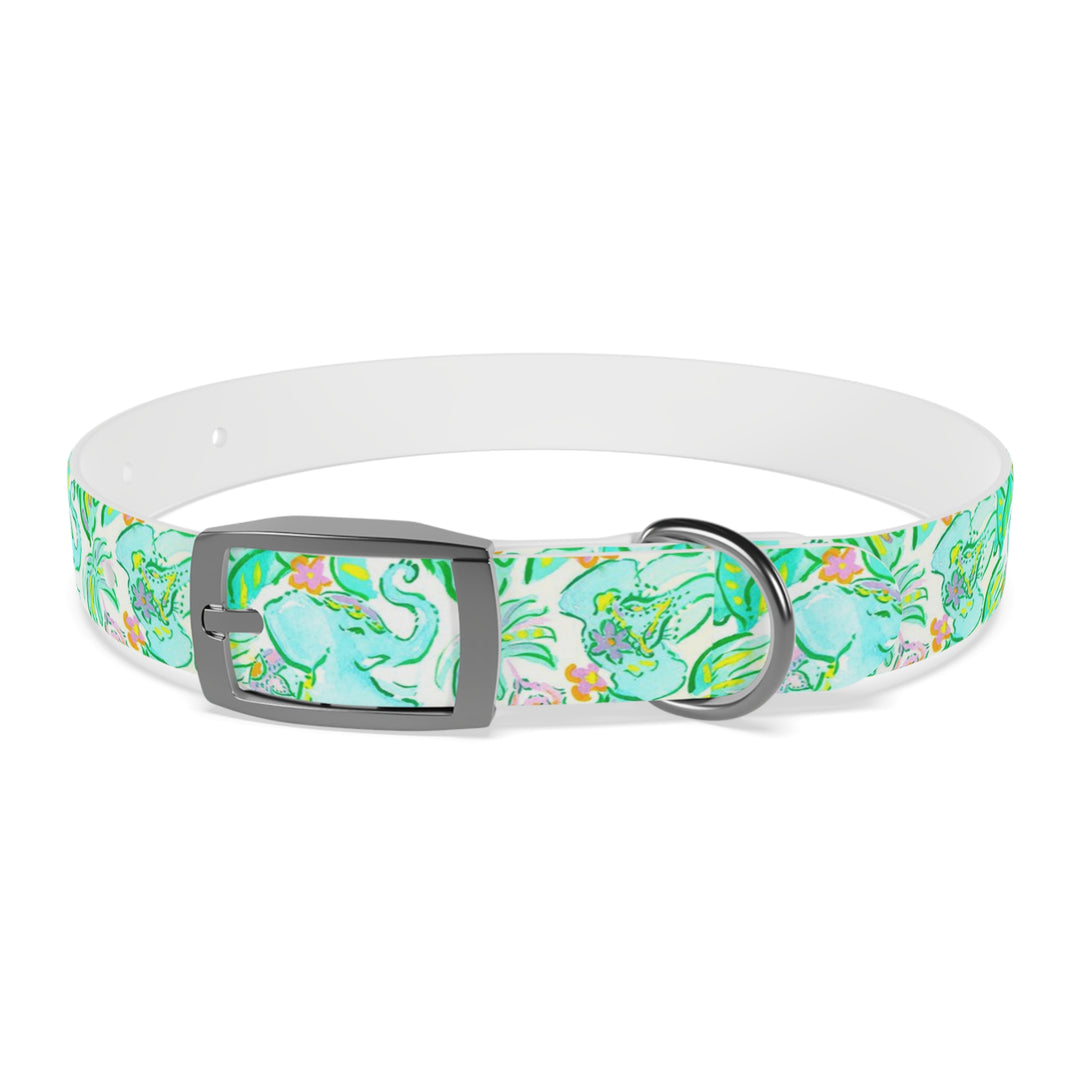 Preppy Green Elephant Dog Collar