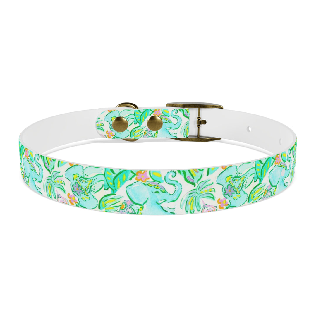 Preppy Green Elephant Dog Collar