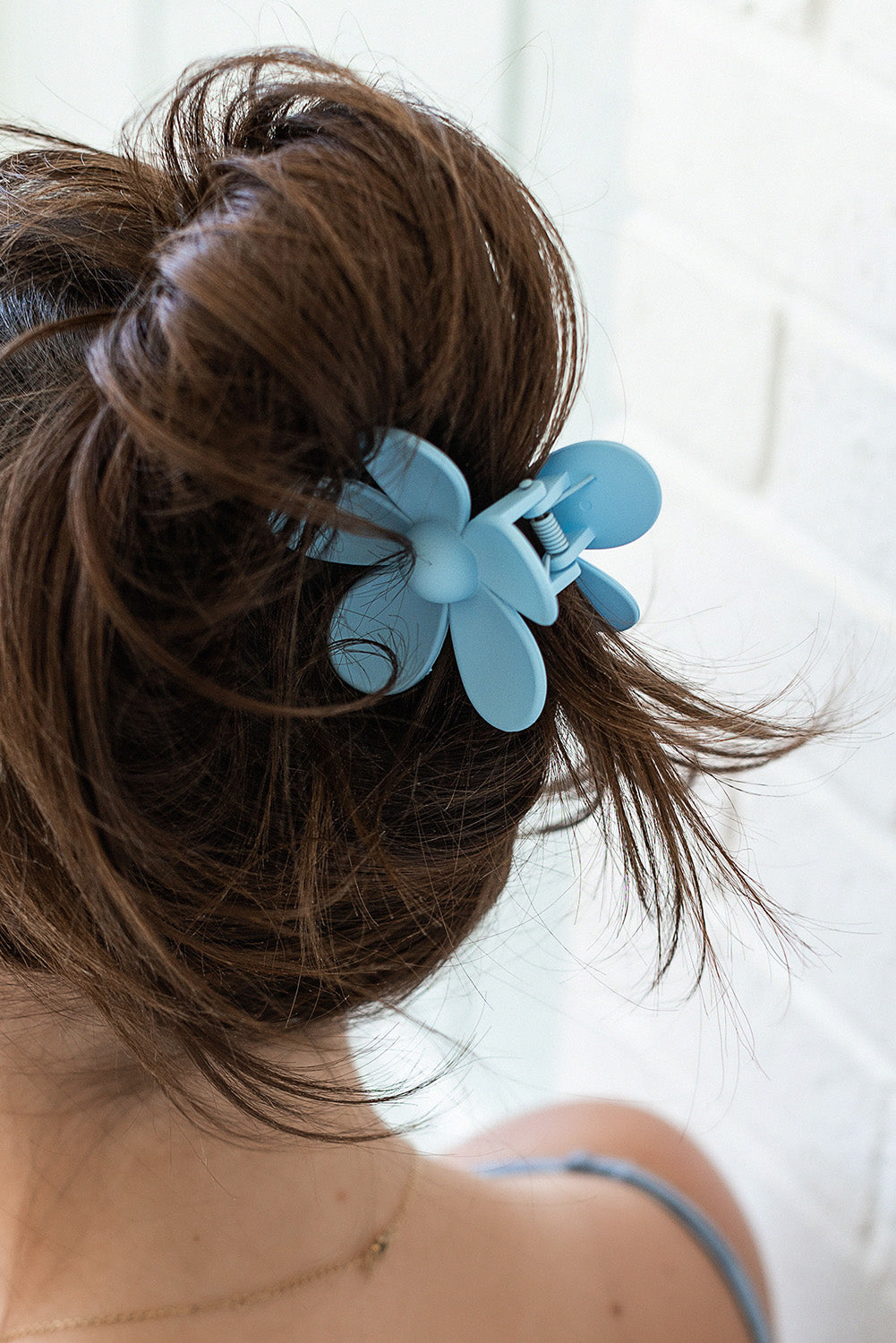 Sky Blue Flower Hair Claw Clip