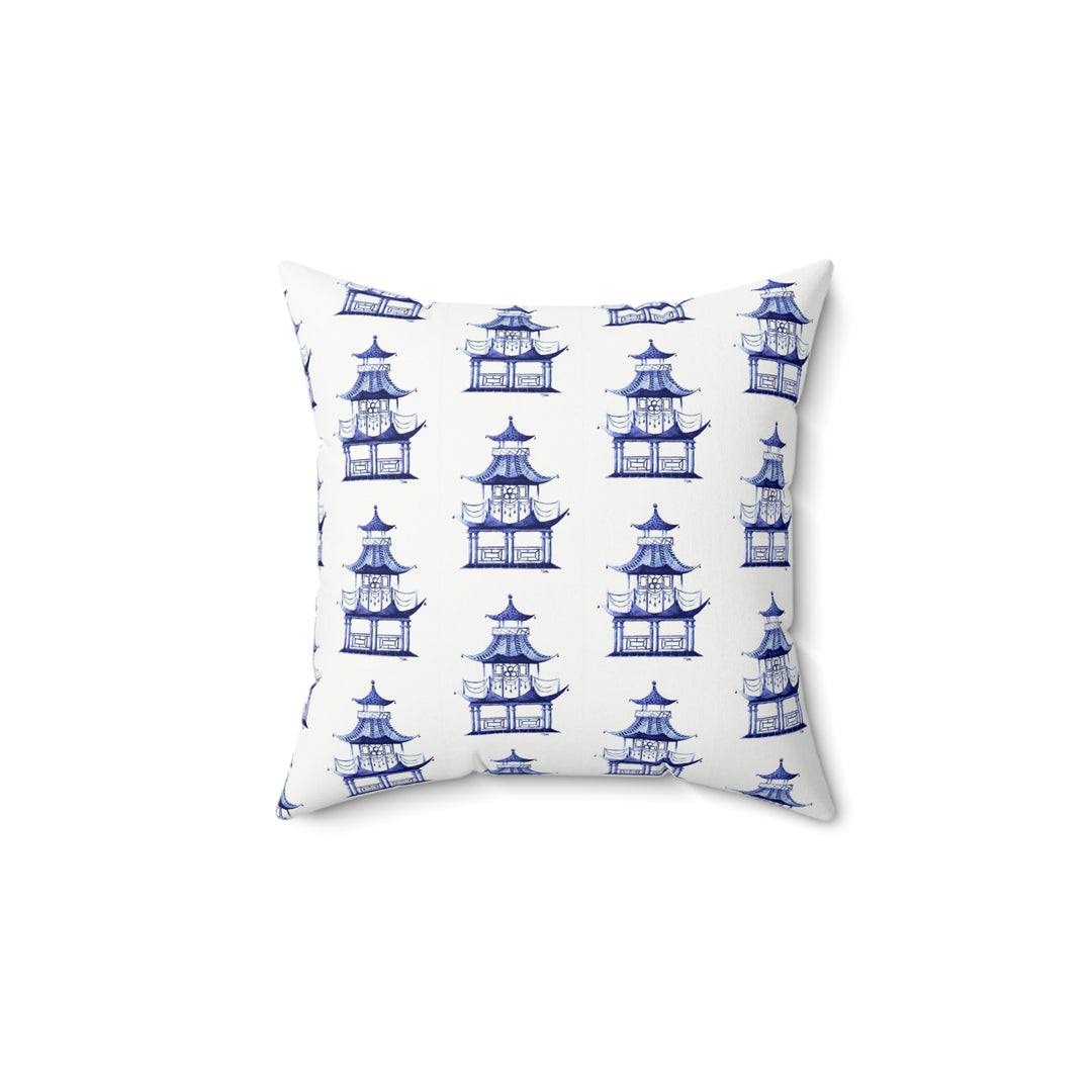 Blue Pagoda Pillow