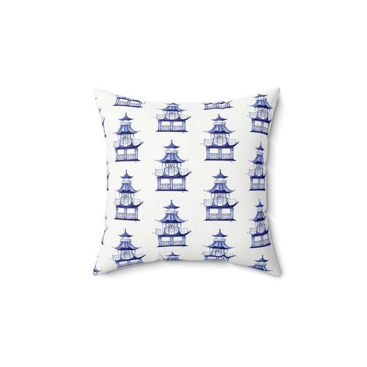 Blue Pagoda Pillow