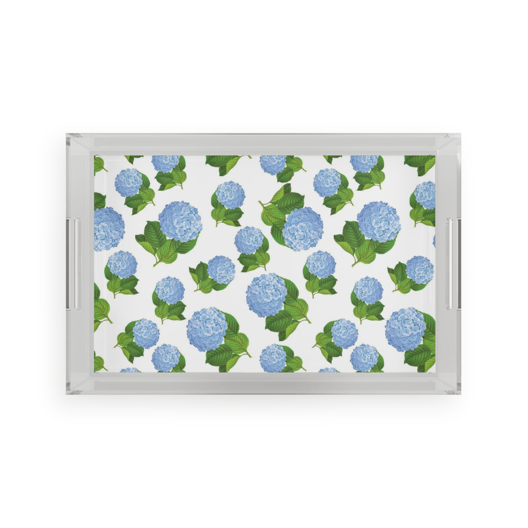 Blue Hydrangea Acrylic Serving Tray