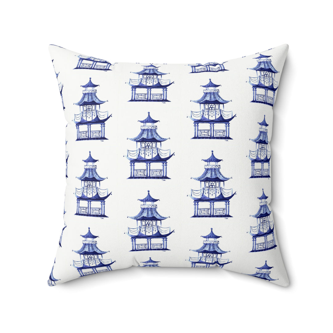 Blue Pagoda Pillow