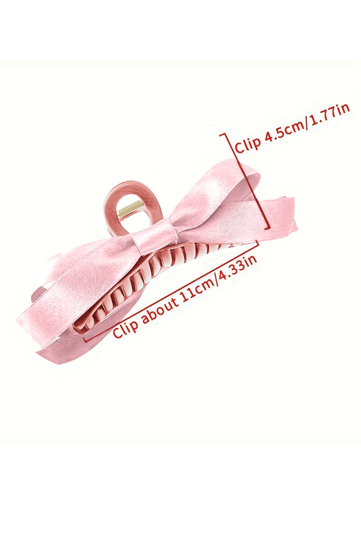 Pink Bow Decor Large Hair Claw Clip