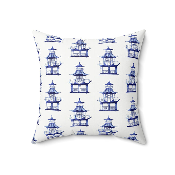 Blue Pagoda Pillow