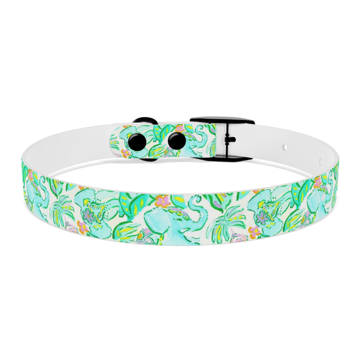 Preppy Green Elephant Dog Collar