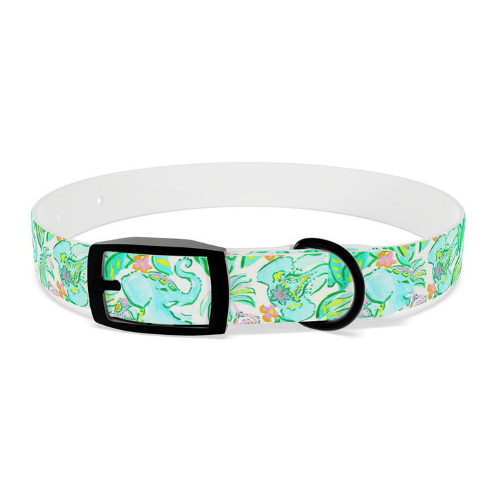 Preppy Green Elephant Dog Collar