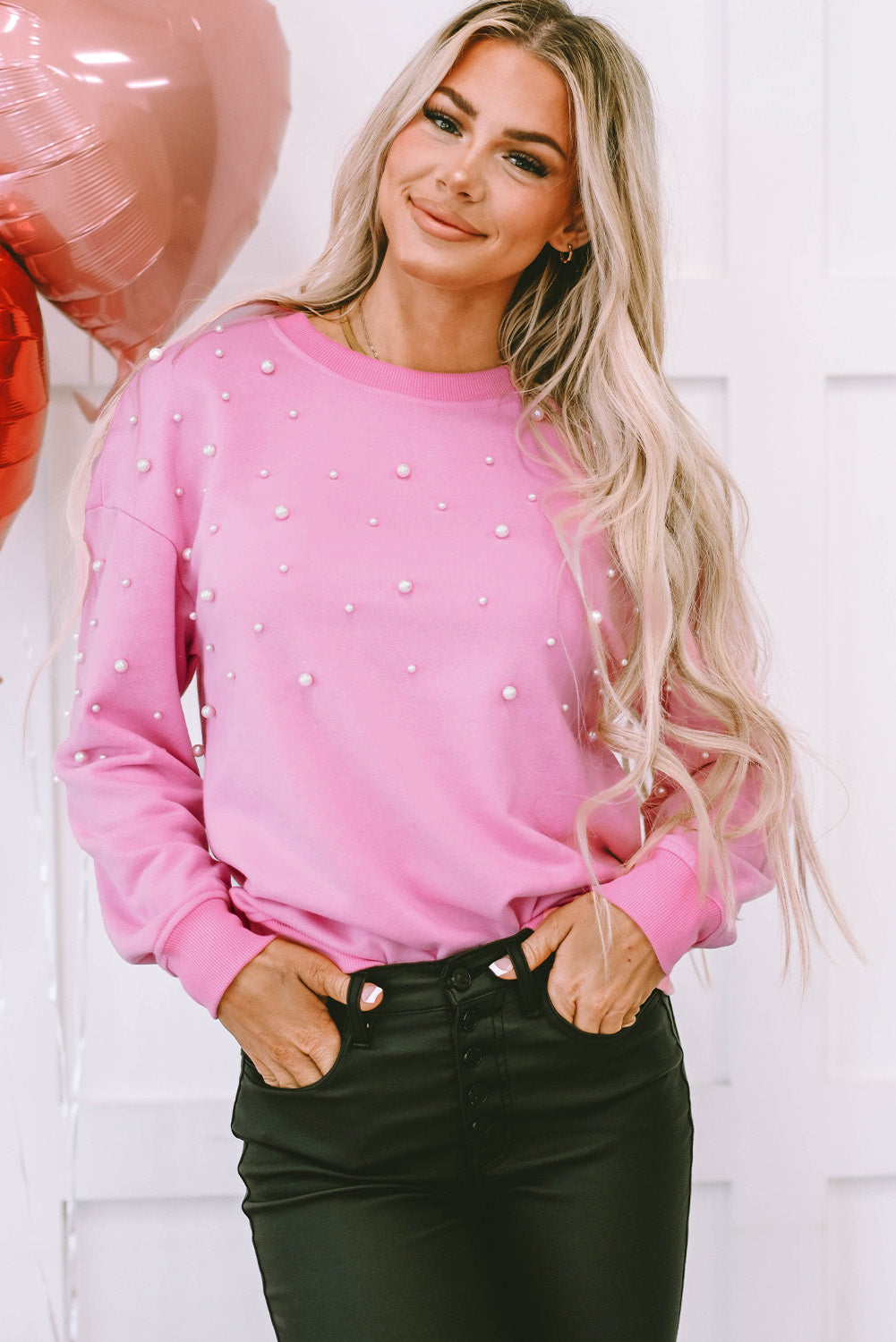 Ribbed crew neck sweatshirt shop