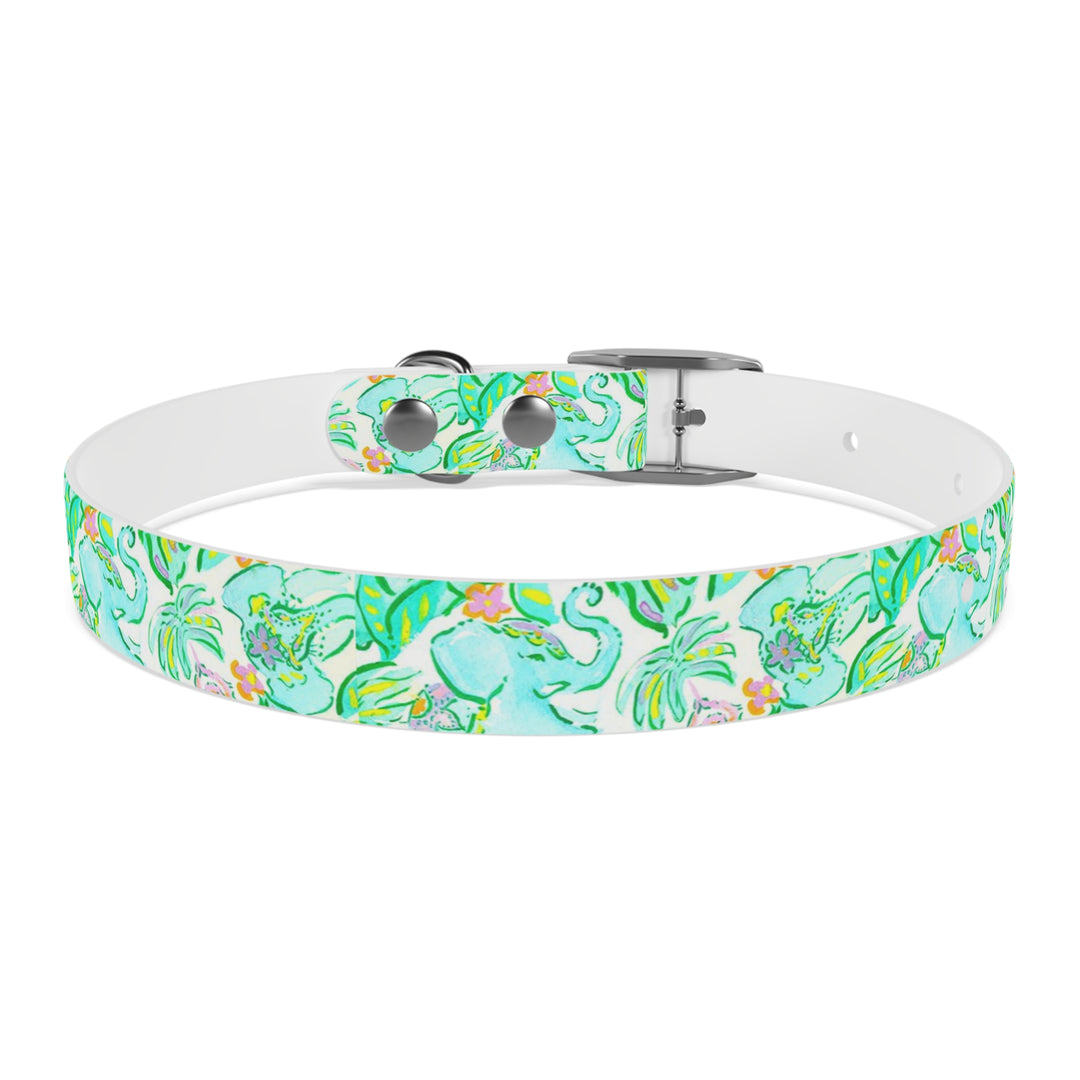 Preppy Green Elephant Dog Collar