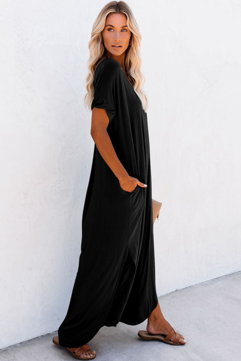 V neck t shirt maxi dress sales