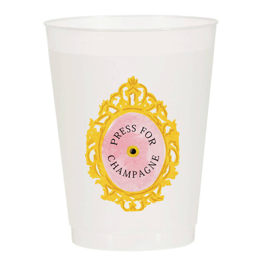 Press for Champagne - Reusable Frosted Plastic Stadium Cups