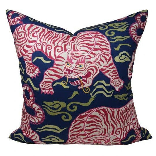 Tibetan Tiger Pillow: 22" / Navy