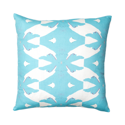 Palm Blue 22x22 Linen Cotton Pillow