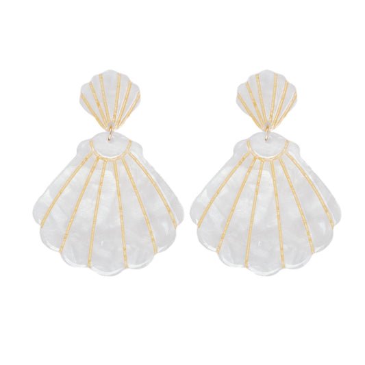 White Tortoise Shell Earring