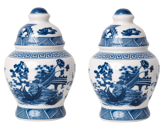 PORCELAIN VILLAGE SCENE SALT AND PEPPER SHAKER